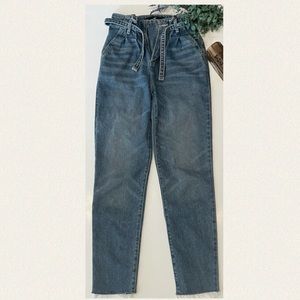 Hollister ultra high rise paper bag mom jeans